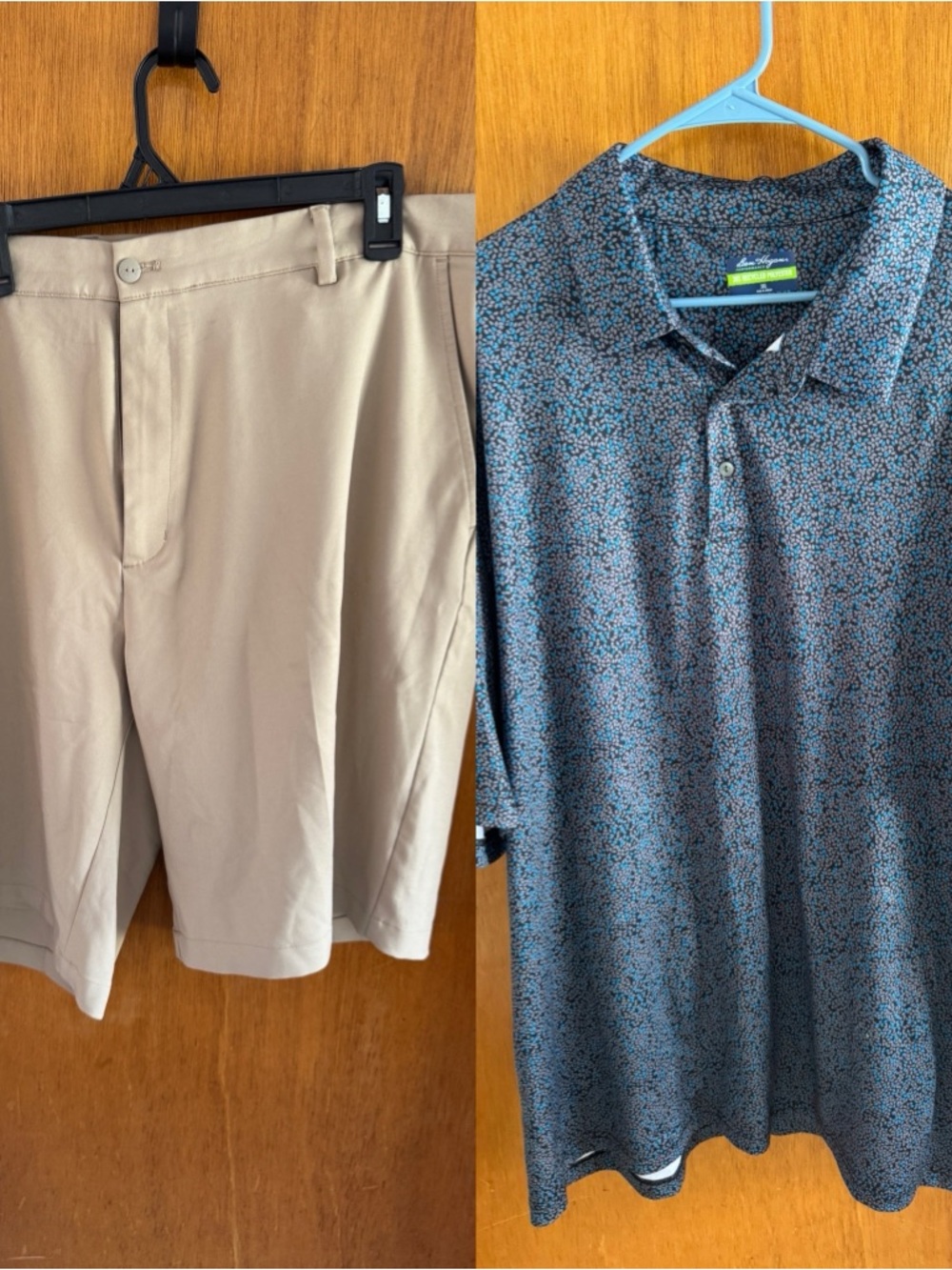 Hogan Men's Dark Gray Polo with Blue Leaf Print